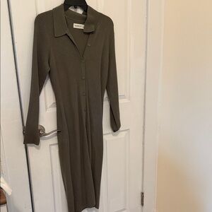 Abercrombie & Fitch Olive Long Sleeve Dress